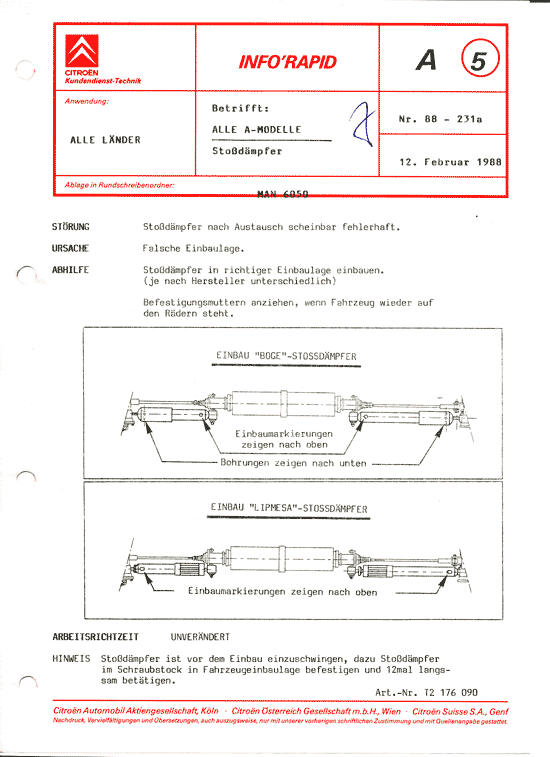 OriginalCitroen EInbauanleitung Stoßdämpfer
