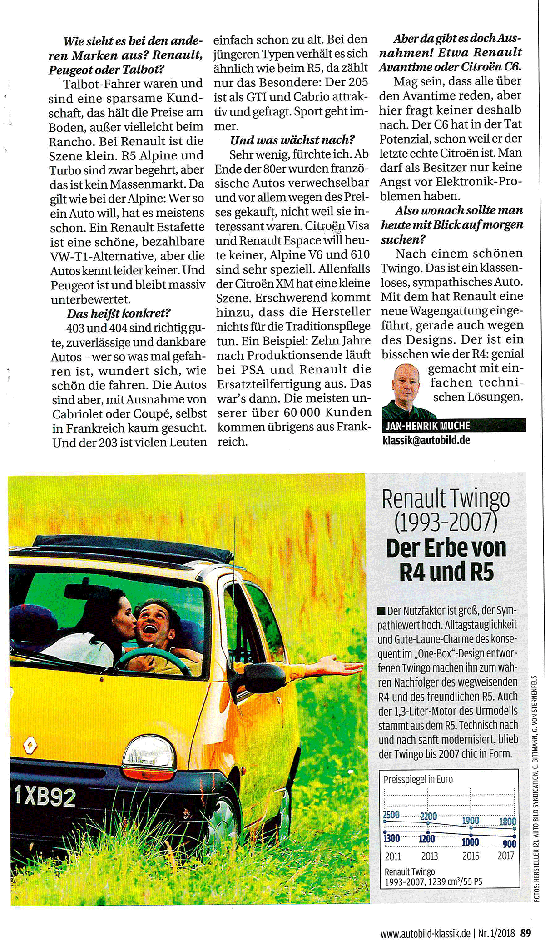 Autobild-Klassik Ausgabe 01/2018 - Ansgar Olberding